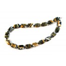 Black, White and Tan Calsilica Necklace